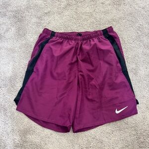 Nike Men’s Magenta Athletic Shorts with Black Panels